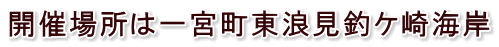 開催場所は一宮町東浪見釣ケ崎海岸