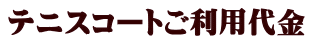 テニスコートご利用代金