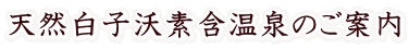 天然白子沃素含温泉のご案内
